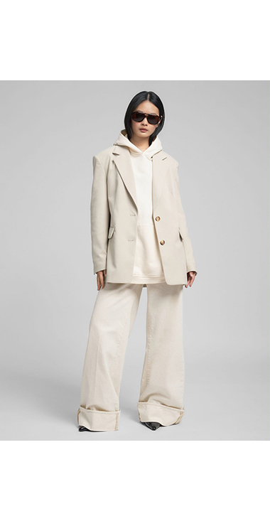 ロングオーバーサイズ刺しゅうフーディー